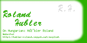 roland hubler business card